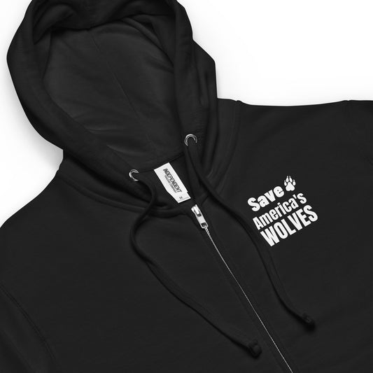 Unisex fleece zip up hoodie