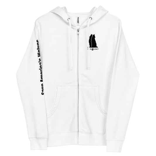 Unisex fleece zip up hoodie