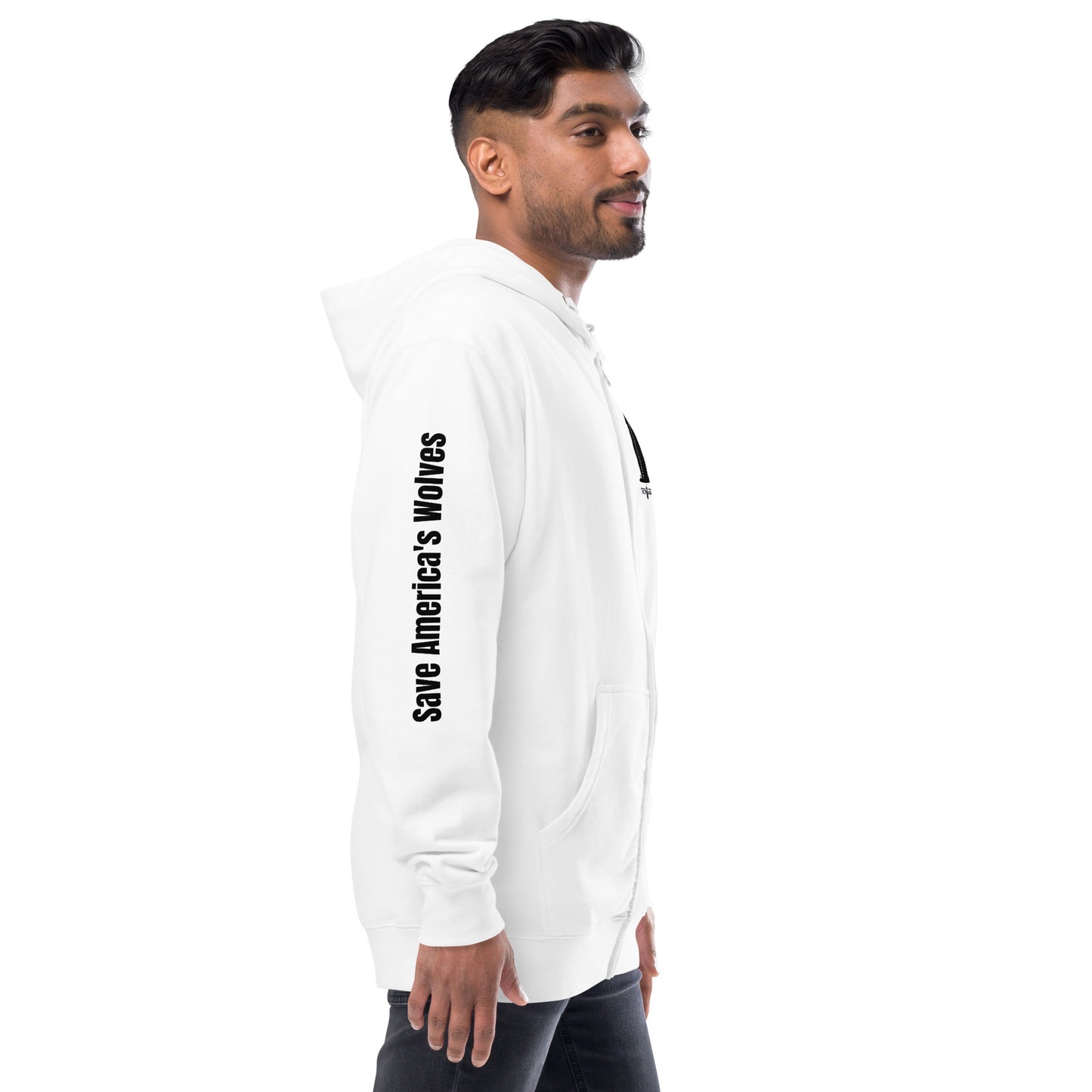 Unisex fleece zip up hoodie