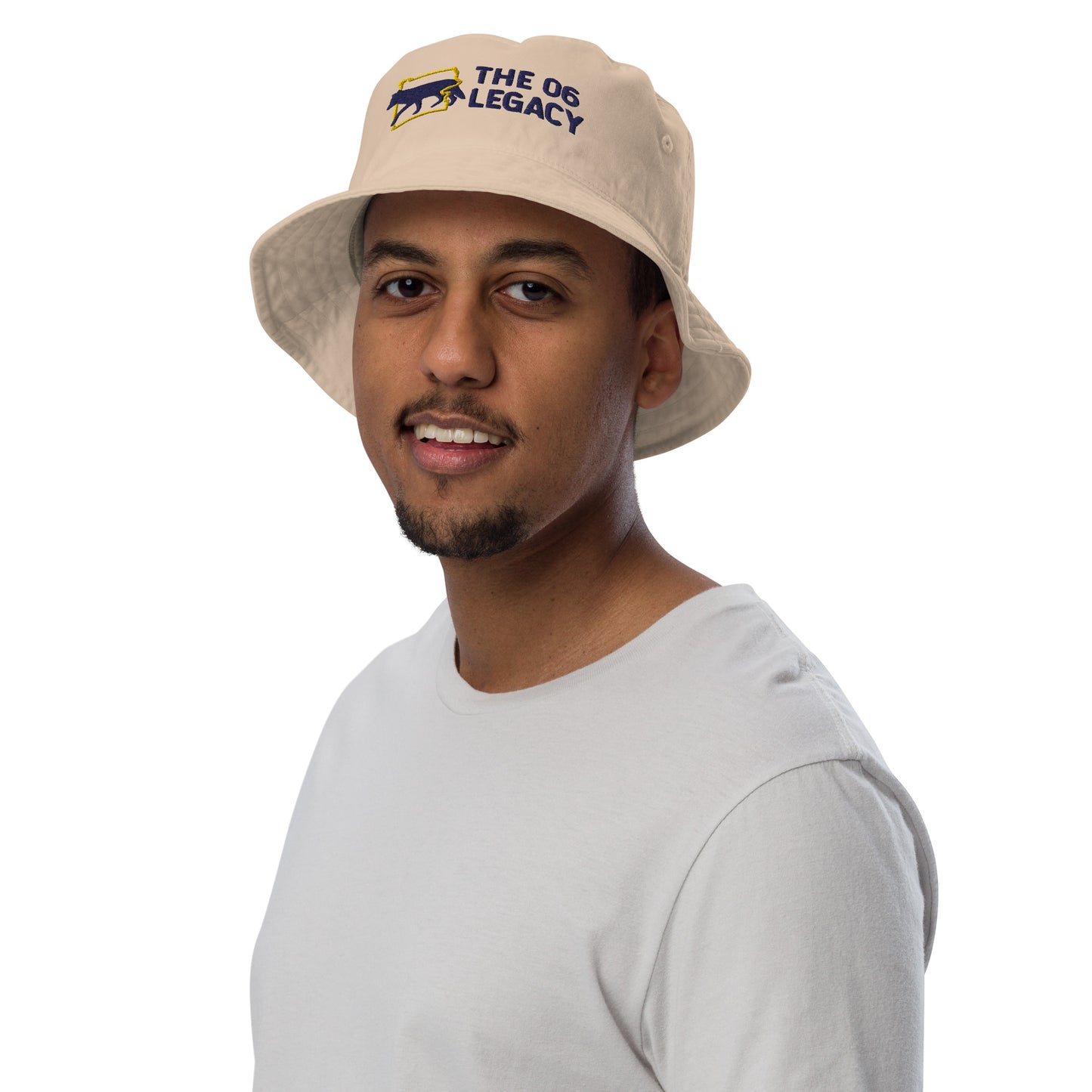 Embroidered organic bucket hat