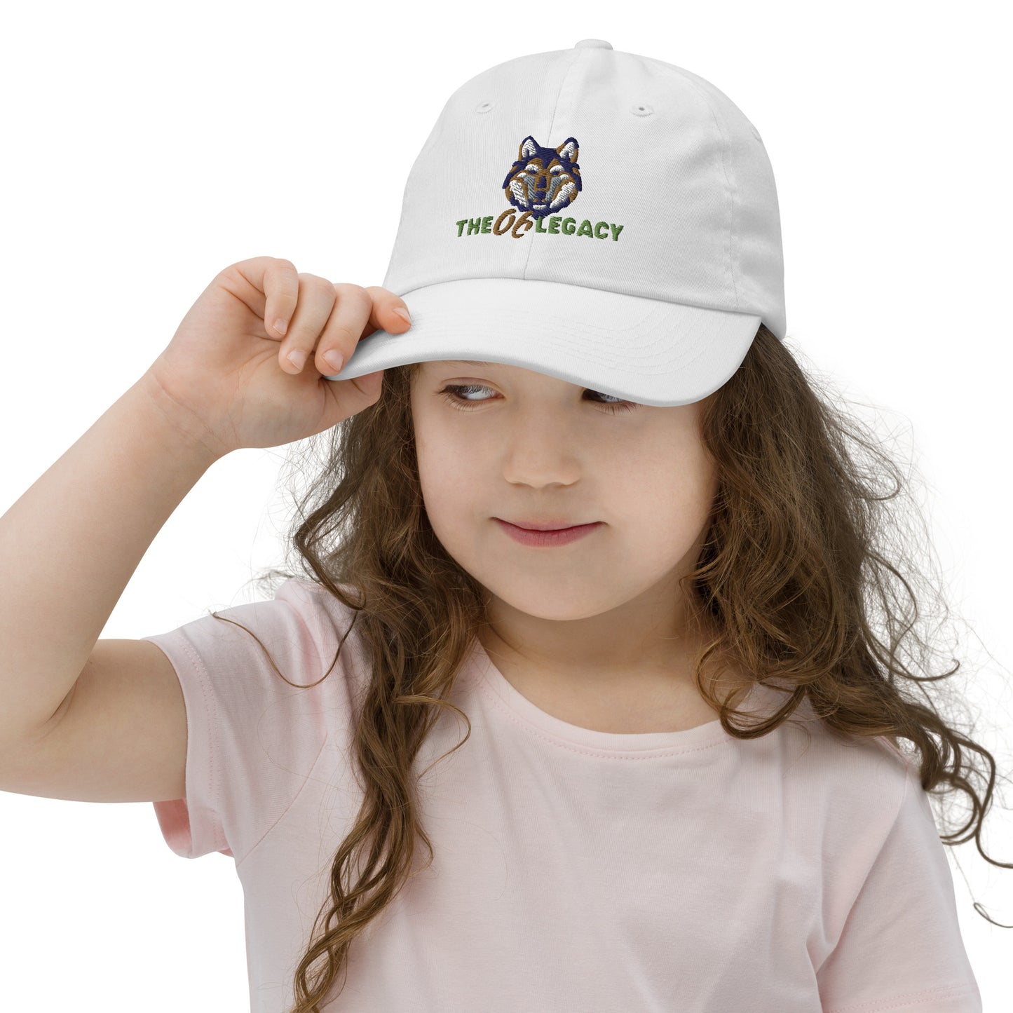 Embroidered youth baseball cap